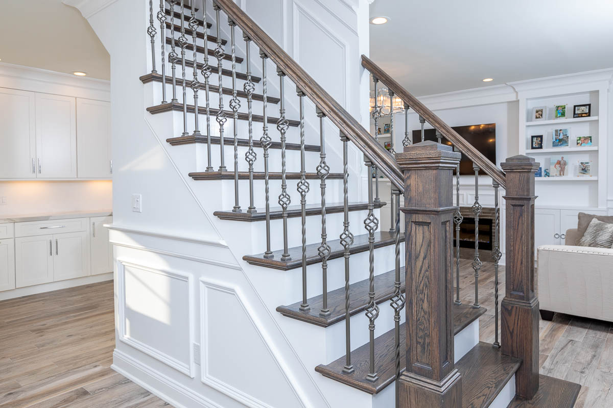 wooden stair railings